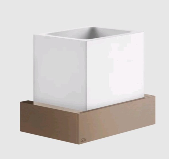 Gessi Стакан, Rettangolo, шгв 140*95*116.5, цвет белый#латунь  20807#710