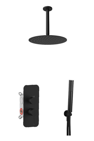 AQG Urban, душевой комплект ER233 на 2 потребителя, с потолочным кронштейном, цвет хром