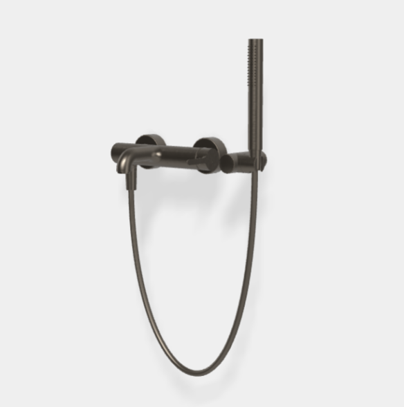 Смеситель для ванны и душа, Fima Carlo Frattini, Snap, цвет-брашированный черный хром F3114CS