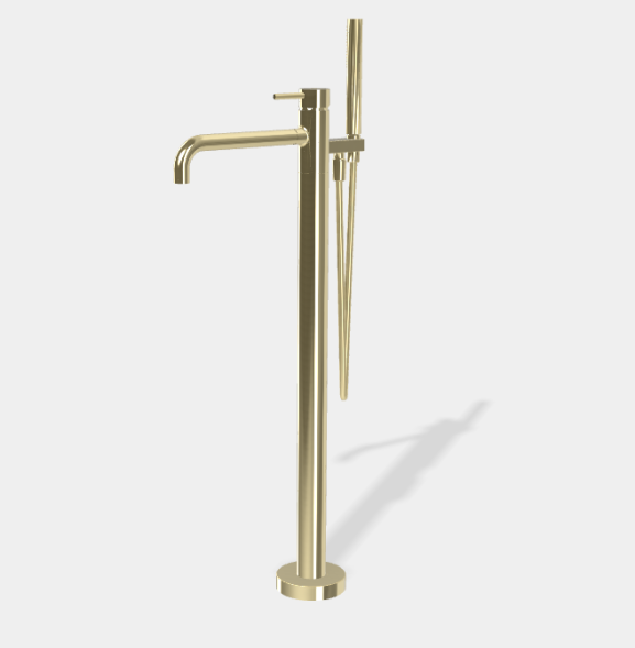 Смеситель для ванны, Fima Carlo Frattini, Spillo Up, напольный, цвет-шампань F3034/6NHL
