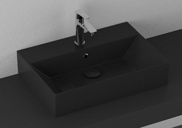 Раковина ISVEA SistemaZ Frame накладная ШГВ 600*420*132 отверстия для смесителя 1 цвет черный матовый 10SF50060-2N