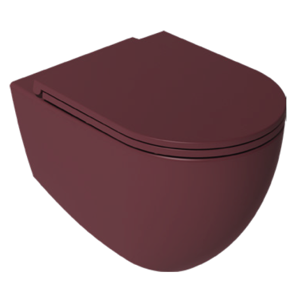 Унитаз ISVEA Infinity подвесной ШГВ 365*530*400 цвет бордовый матовый 10NF02001-2R