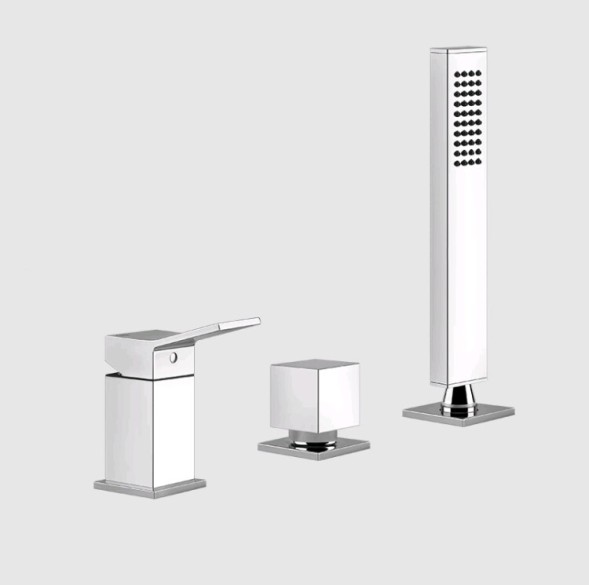Gessi Смеситель для ванны и душа, Rettangolo K, на 2 потребителя, цвет хром 53043#031