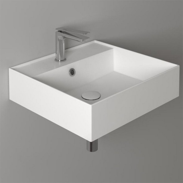 Раковина SIMAS AGILE подвесная или накладная с одним отверстием цвет белый матовый AG51.BM
