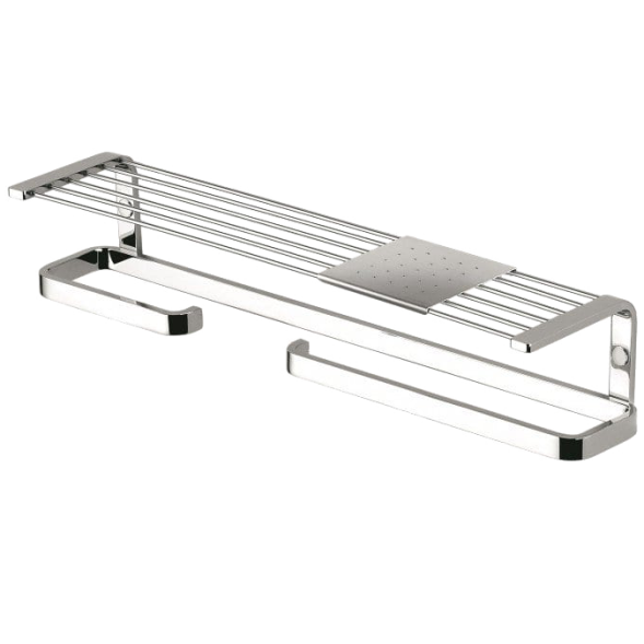 Полочка COLOMBO DESIGN TIME W4276S с бумагодержателем с полотенцедержателем с металлической полочкой цвет хром