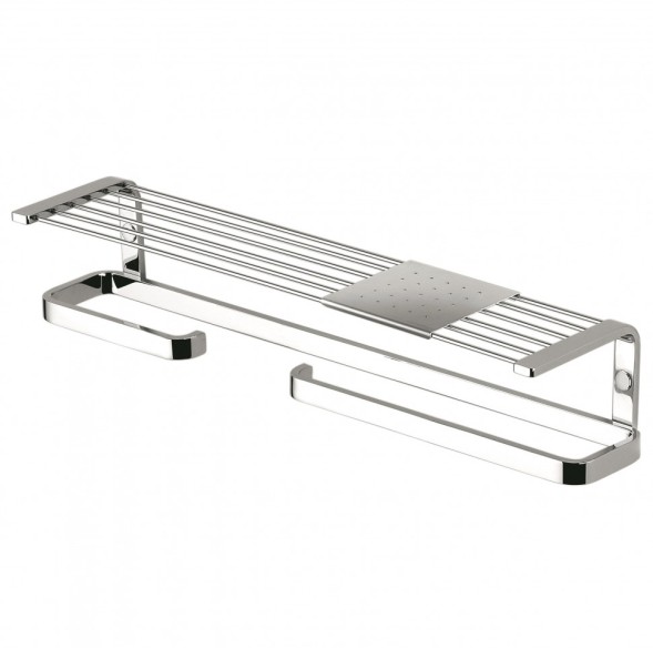 Полочка COLOMBO DESIGN TIME W4276S с бумагодержателем с полотенцедержателем с металлической полочкой цвет хром