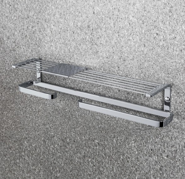 Полочка COLOMBO DESIGN TIME W4276S с бумагодержателем с полотенцедержателем с металлической полочкой цвет хром