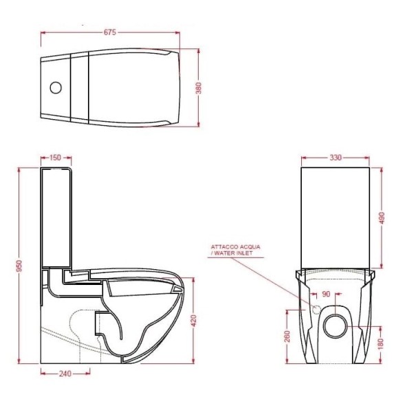 Чаша унитаза Artceram Hi Line  напольный цвет белый HIV003 01 00