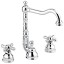 Emmevi Deco Old, двухвентильный смеситель для раковины (излив 18,3 см), на 3 отверстия, с донным клапаном, цвет хром 12643/CR