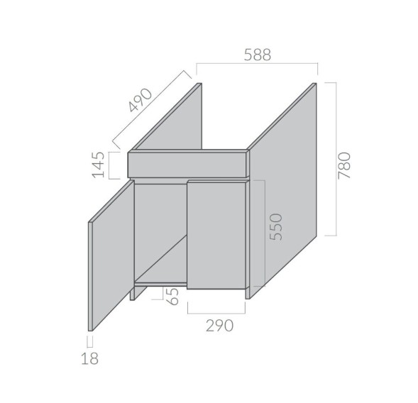 Тумба GALASSIA VE NERE 9028 напольная под хозяйственную раковину 2016