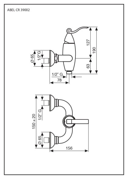 Emmevi Abel, смеситель для душа, цвет золото 39002/OR