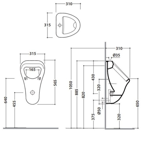 Писсуар GLOBO ARTCOMPL подвесной цвет белый VA089BI
