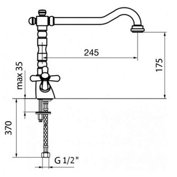 Смеситель для раковины Webert Armony AM700302065. бронза