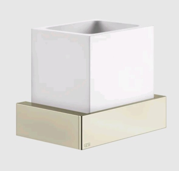 Gessi Стакан, Rettangolo, шгв 140*95*116.5, цвет белый#Матовая латунь  20807#727
