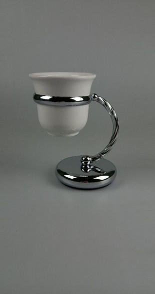 Stil Haus Giunone, настольный керамический стакан, цвет хром