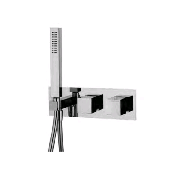 Смеситель для душа, Fima Carlo Frattini, Fimatherm, на 2 потребителя, цвет-никель брашированный F3989WX3SN