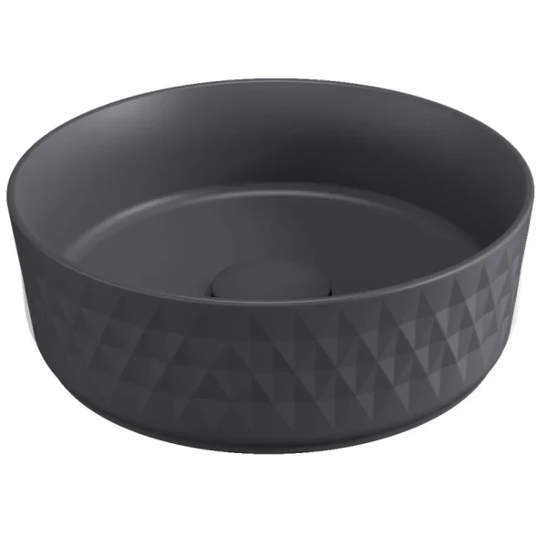 Раковина накладная ISVEA Davanti круглая 36см, без отверстия под смеситель цвет антрацит матовый 10NF67036-2C