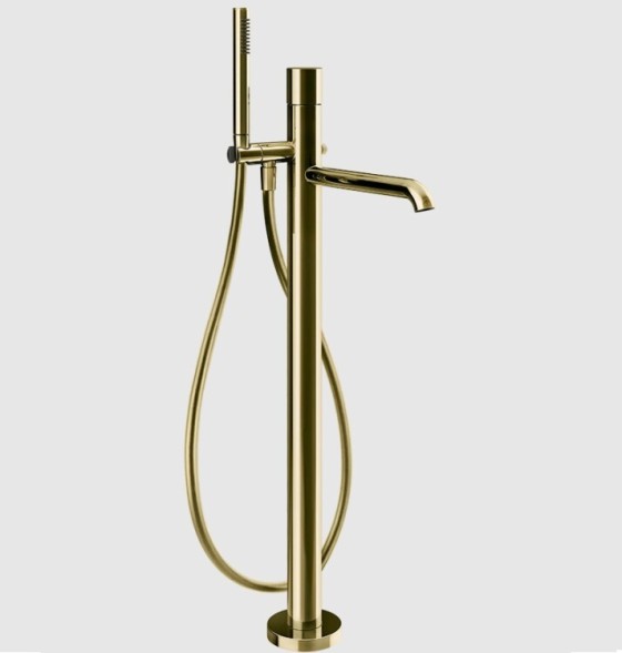 Gessi Смеситель для ванны и душа, Habito Unito, напольный, цвет латунь  70028#710