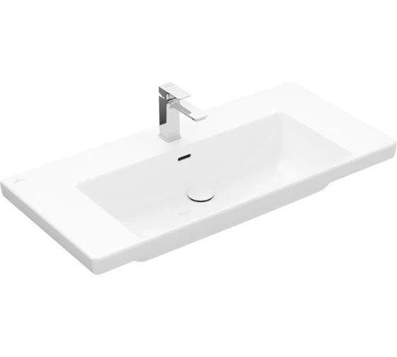 Villeroy&amp;Boch Раковина, Subway 3.0, шгв 1000*470*120, отверстия для смесителя-1 сквозное, 2 промаркированных, CeramicPlus, цвет-альпийский белый 4A70A2R1