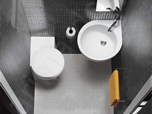 Раковина HATRIA YOU&amp;ME Y0H601 угловая подвесная или накладная с одним отверстием с переливом цвет белый