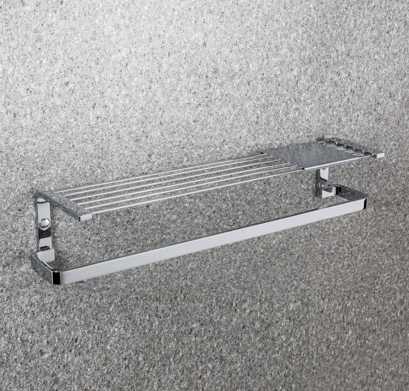 Полочка COLOMBO DESIGN TIME W4277 с полотенцедержателем с металлической полочкой цвет хром