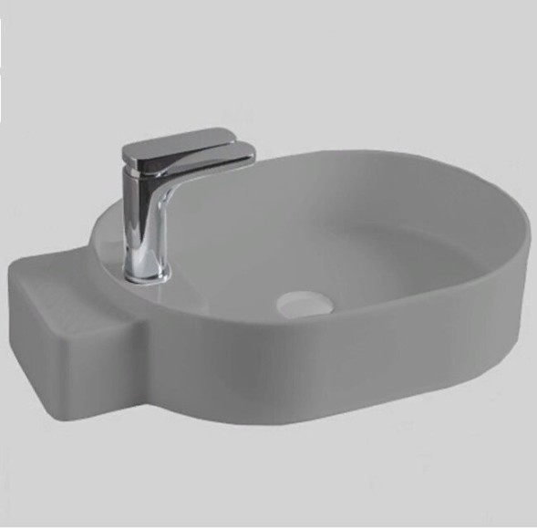 Раковина Artceram Cartesio накладная с одним отверстием  цвет серый CAL001 34 00