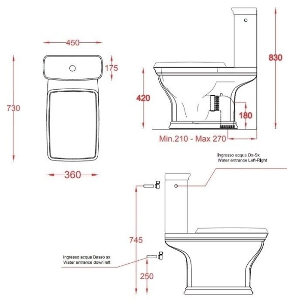 Бачок Artceram Civitas для моноблока цвет белый CIC009 01 00