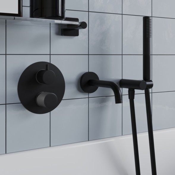 Paini 7GPZ6911 Смеситель для ванны Кокс Грип встраиваемый, брашированный чёрный