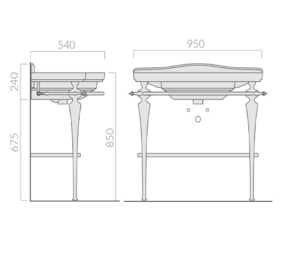 Консоль GALASSIA ETHOS 8451 напольная цвет хром