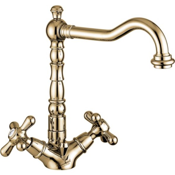 Emmevi Deco Old, двухвентильный смеситель для раковины (излив 19 см), с донным клапаном, цвет бронза 12613/BR