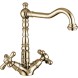 Emmevi Deco Old, двухвентильный смеситель для раковины (излив 19 см), с донным клапаном, цвет бронза 12613/BR