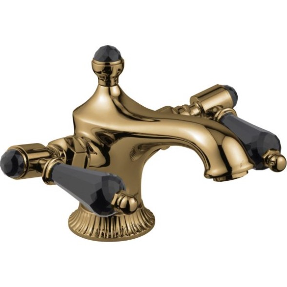 Emmevi The One Atena, смеситель для раковины. Черные кристаллы Swarovski, цвет бронза 98003LCSWNE/BR