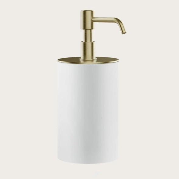 Gessi Дозатор для жидкого мыла, Rilievo, шгв 75*97*194, цвет дозатора брашированный никель  белый  59537#149