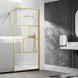 Vincea Душевая перегородка Волк-Ин (Walk-In) VSW-1HC800CFBG, 800*2000, браш. золото, стекло прозрачное/рифленое
