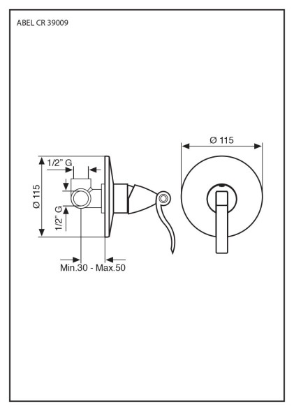 Emmevi Abel, смеситель внутристенный, цвет хром 39009/CR