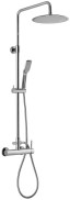 Emmevi Piper, душевая колонна из латуни, регулируемая по высоте 80-123 см: со смесителем и круглым антикальковым верхним душем 21 см, цвет хром 450586/CR