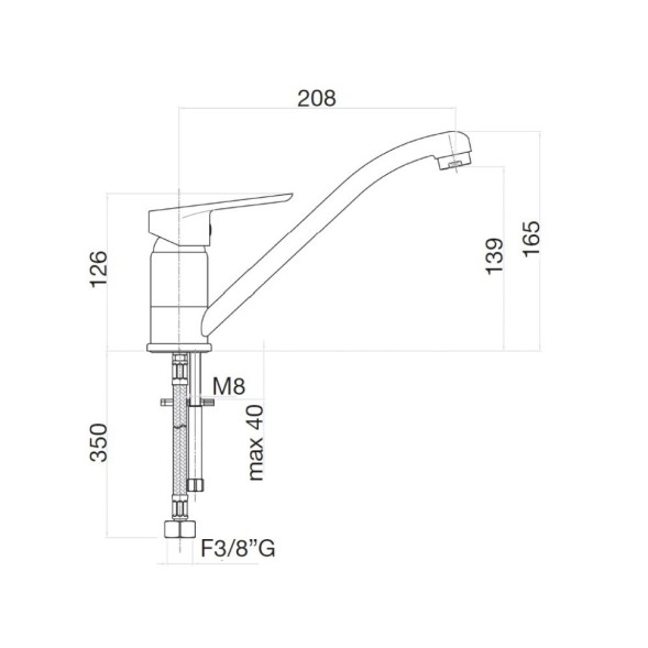 Смеситель для кухни Webert Sax Evolution SE920102560,  черный