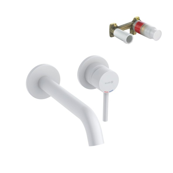 Смеситель KLUDI BOZZ WHITE SET 382455376S для раковины настенный встраиваемый со скрытой частью в комплекте