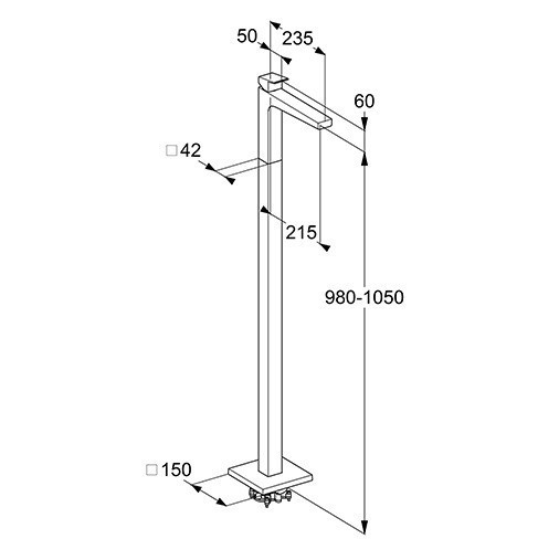 Смеситель KLUDI DECUS 545950575 для ванны напольный