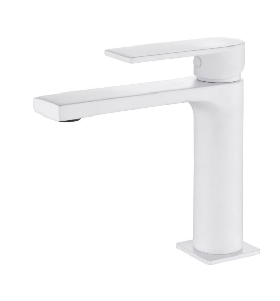 AQG Alpha, однорычажный смеситель для раковины без донного клапана, цвет белый матовый