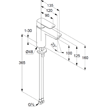 Смеситель KLUDI PURE&amp;STYLE 402920575 для раковины на одно отверстие однорычажный без донного клапана