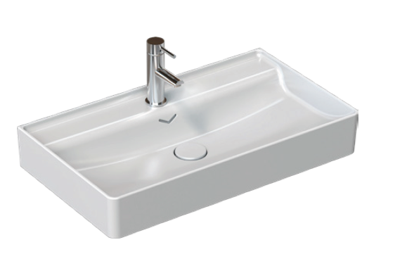 Раковина накладная ISVEA Vea 81 прямоугольная 81см отверстие под смеситель в комплекте сифон цвет белый 10VAS5081I
