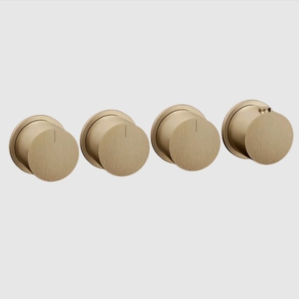Gessi Смеситель для душа, Anello, на 3 потребителя, цвет брашированная теплая бронза  63436#726