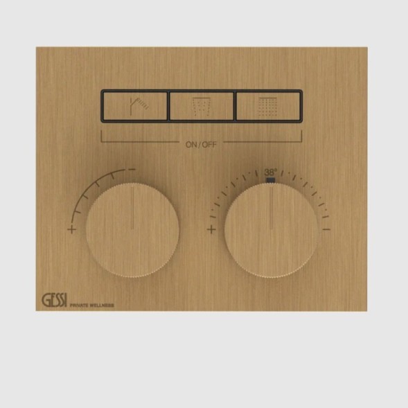 Gessi Смеситель для душа, HI FI Compact, на 3 потребителя, цвет латунь состаренная 63006#713