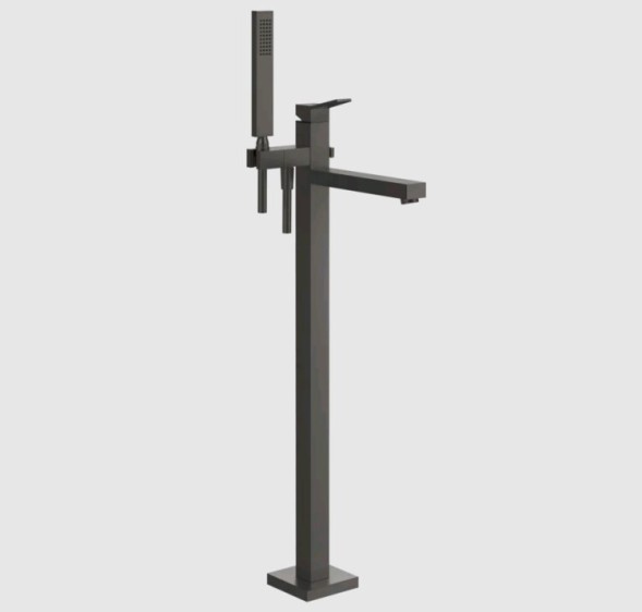Gessi Смеситель для ванны и душа, Rettangolo K, напольный, цвет Черный брашированный металл  53129#707