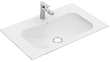 Villeroy&amp;Boch Раковина, Finion, шгв 800*500*100, отверстия для смесителя-1 сквозное, 2 промаркированных, CeramicPlus, цвет-альпийский белый 416481R1