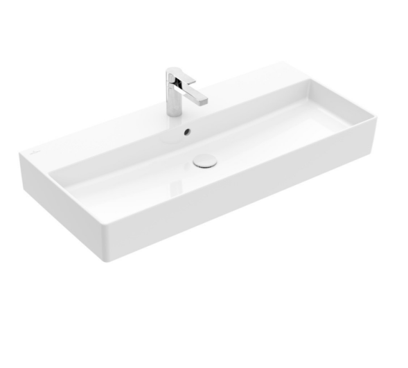 Villeroy&amp;Boch Раковина, Memento 2.0, шгв 1000*470*140, отверстия для смесителя-1, цвет-альпийский белый, CeramicPlus 4A22A4R1