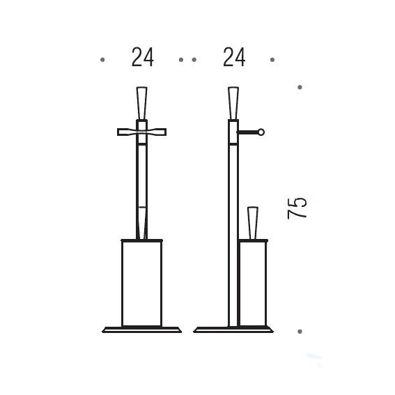 Стойка COLOMBO DESIGN ISOLE B9407N напольная с держателем туалетной бумаги и ершиком цвет хром