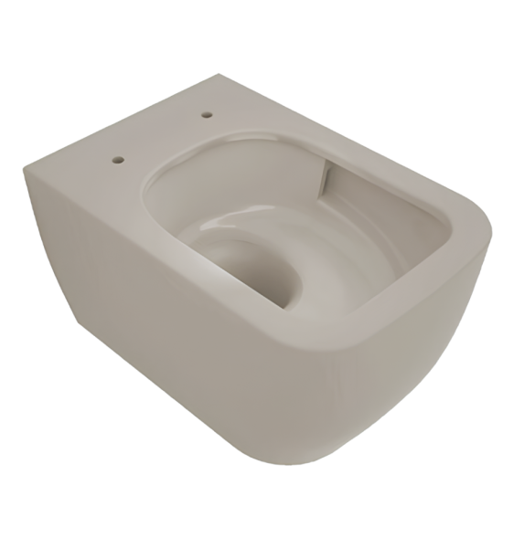 Унитаз Scarabeo TEOREMA 2.0 BICOLORS подвесной безободковый цвет песочный матовый чаша внутри глянцевая 5126/TW B52