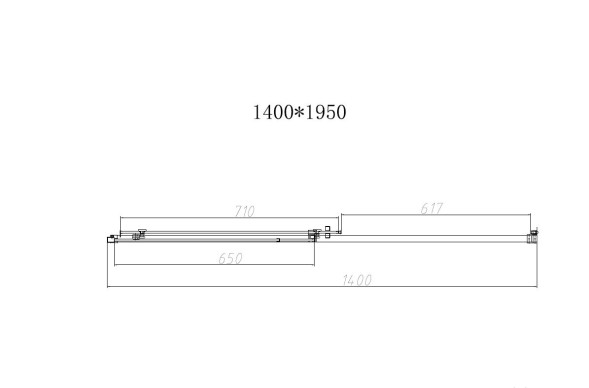 Vincea Душевая дверь Слим-Н (Slim-N) VDS-4SN140CLB, 1400, черный, стекло прозрачное